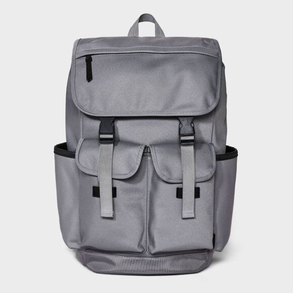 Goodfellow & Co - Men's 18.5" Backpack with Buckles - Goodfellow & C Gray - Picture 1 of 4
